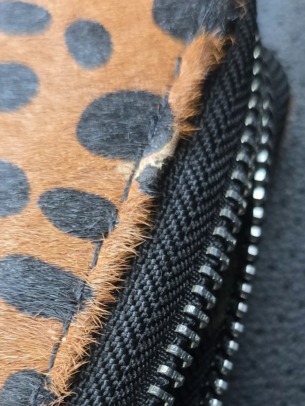 Aimee Kestenberg Cowhair Dyed Cheetah Print Zip Clutch
